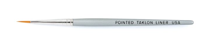 Professional Makeup Brush - POINTED TAKLON LINER - Platinum Handle